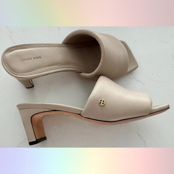 Anine Bing Skylar Sandals in Beige – Size 37 (7US) - Picture 3 of 8